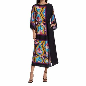 La DoubleJ Getaway Printed Midi Dress Black Multi Size Medium
